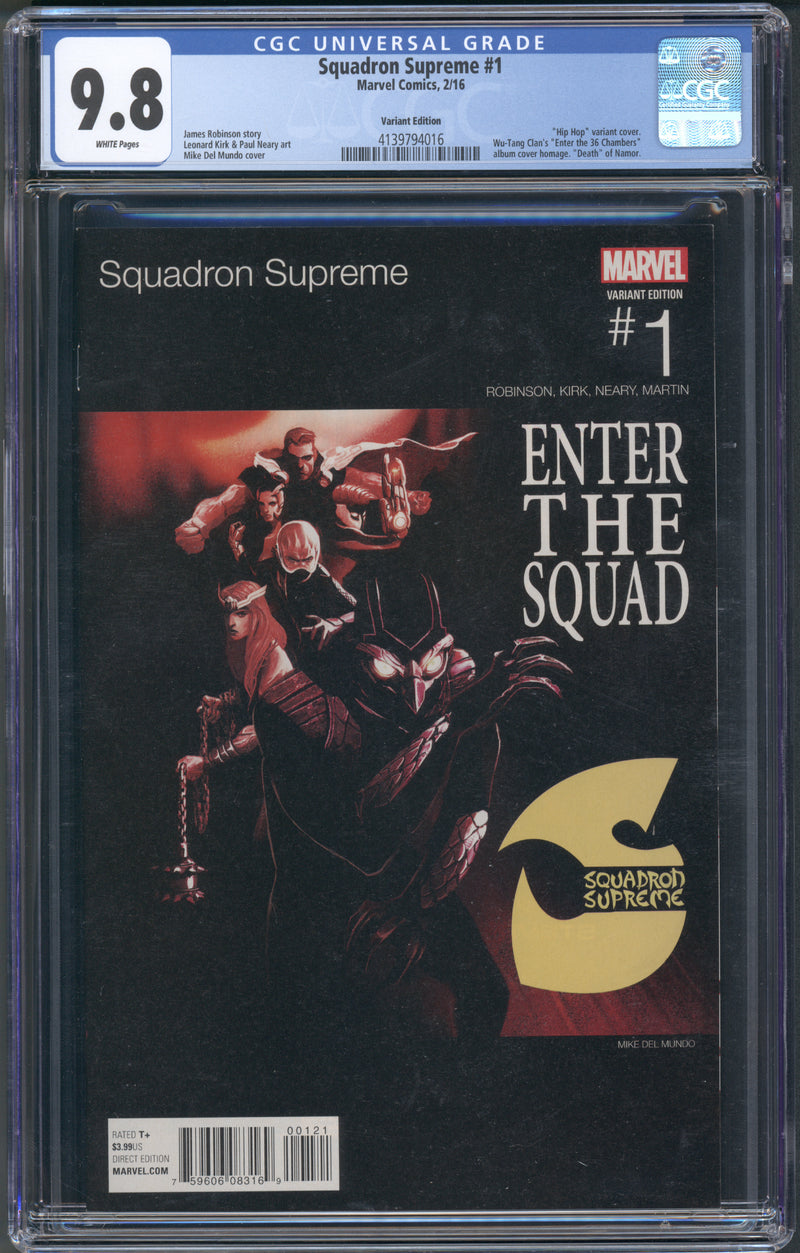 SQUADRON SUPREME #1 CGC 9.8 デル・ムンド ヒップホップ バリアント