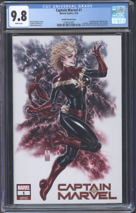 CAPTAIN MARVEL #1 CGC 9.8 MARK BROOKS 1ST APPEARANCE OF RIPLEY RYAN