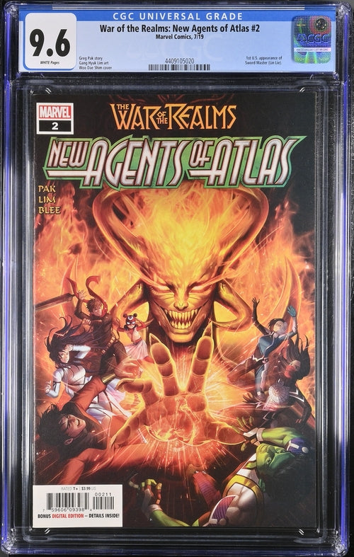 WAR OF THE REALMS NEW AGENTS OF ATLAS #2 CGC 9.6 2019