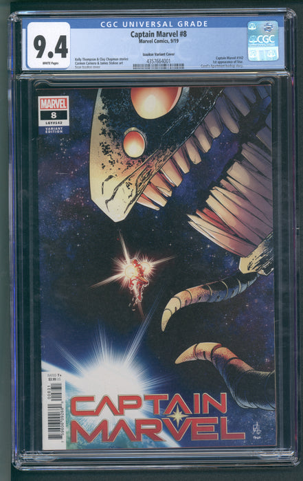 CAPTAIN MARVEL #8 CGC 9.4 VARIANT EDITION 7/19