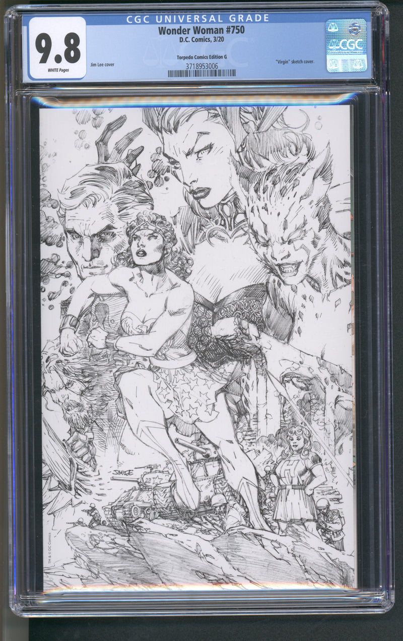 WONDER WOMAN #750 CGC 9.8 JIM LEE VIRGIN SKETCH