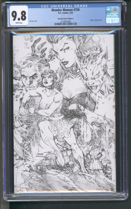 WONDER WOMAN #750 CGC 9.8 JIM LEE VIRGIN SKETCH