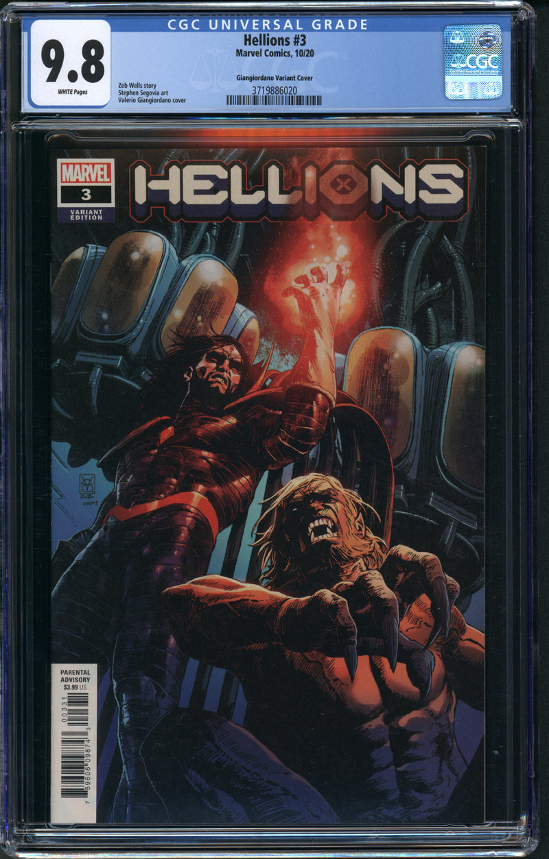HELLIONS #3 CGC 9.8 1:25 ジャンジオルダノ 1:25 バリアント