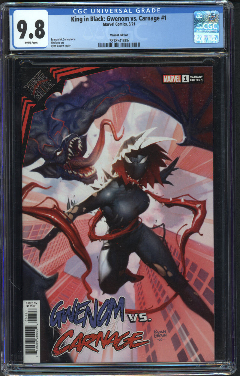 KING IN BLACK GWENOM VS CARNAGE #1 CGC 9.8 RYAN BROWN