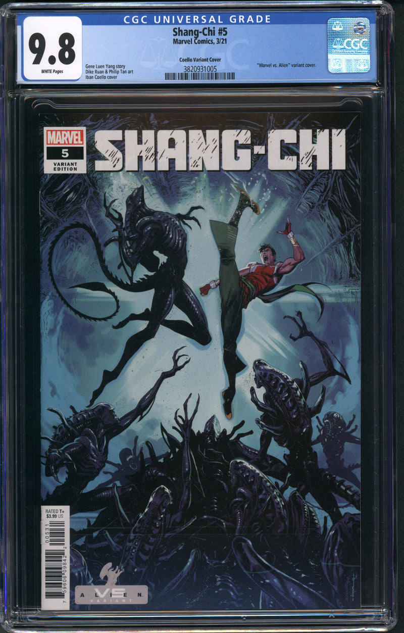 SHANG-CHI #5 CGC 9.8 COELLO MARVEL VS ALIEN VARIANT