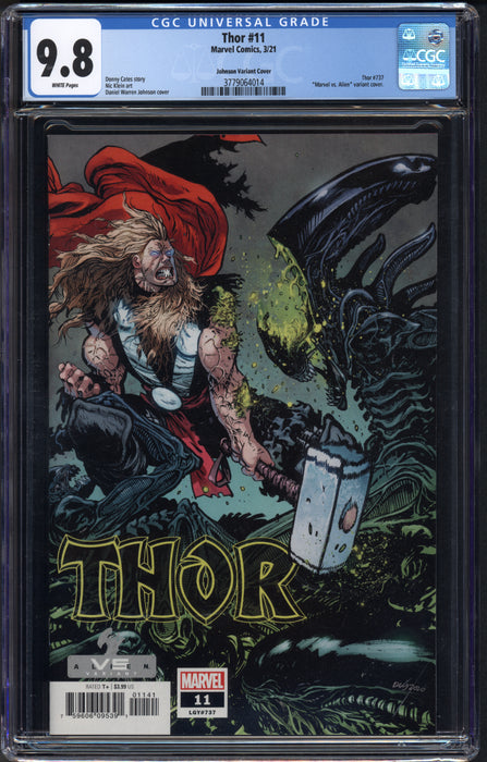 THOR #11 CGC 9.8 JOHNSON MARVEL VS ALIEN VARIANT