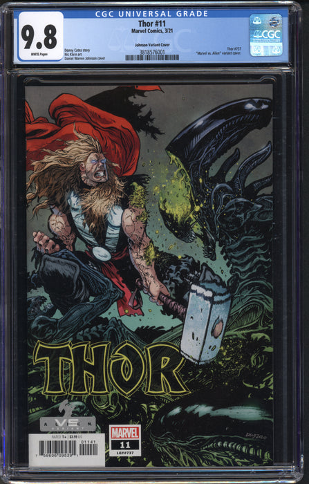 THOR #11 CGC 9.8 JOHNSON MARVEL VS ALIEN VARIANT