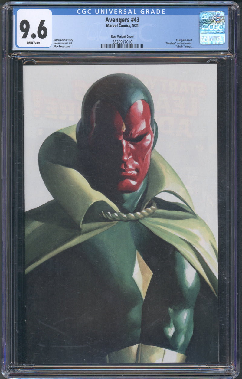 AVENGERS #43 CGC 9.6 ALEX ROSS TIMELESS VISION