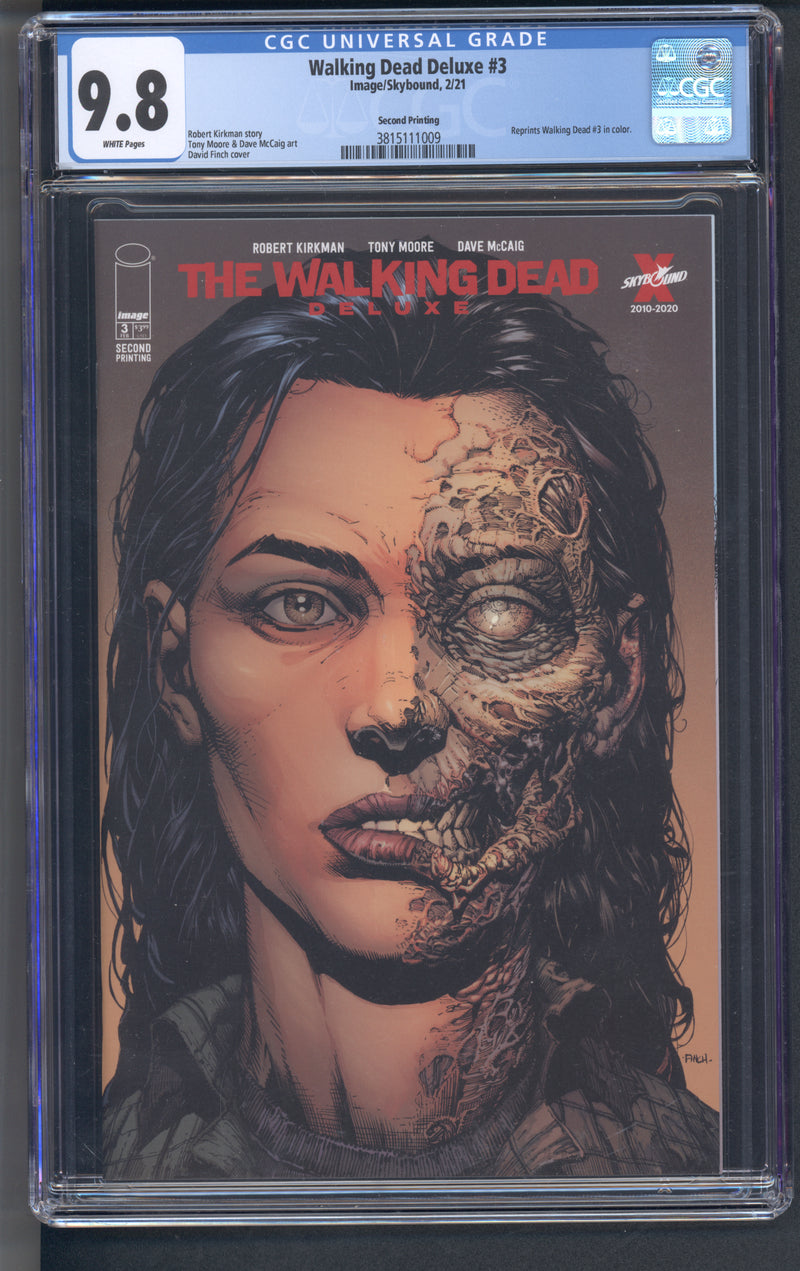 WALKING DEAD DELUXE #3 CGC 9.8 2ND PRINT