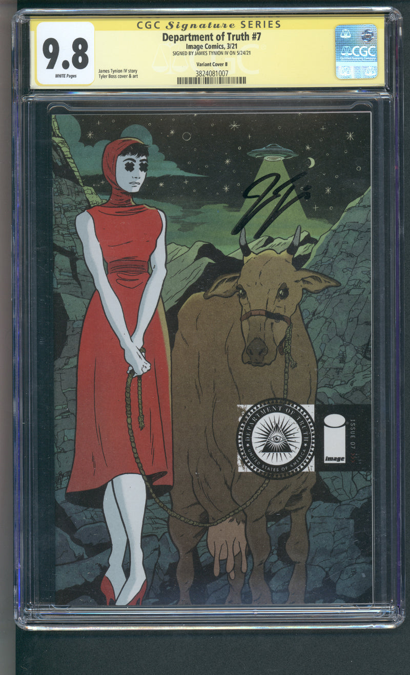 DEPARTMENT OF TRUTH #7 CGC SS 9.8 TYLER BOSS COVER SIGNED BY JAMES TYNION IV