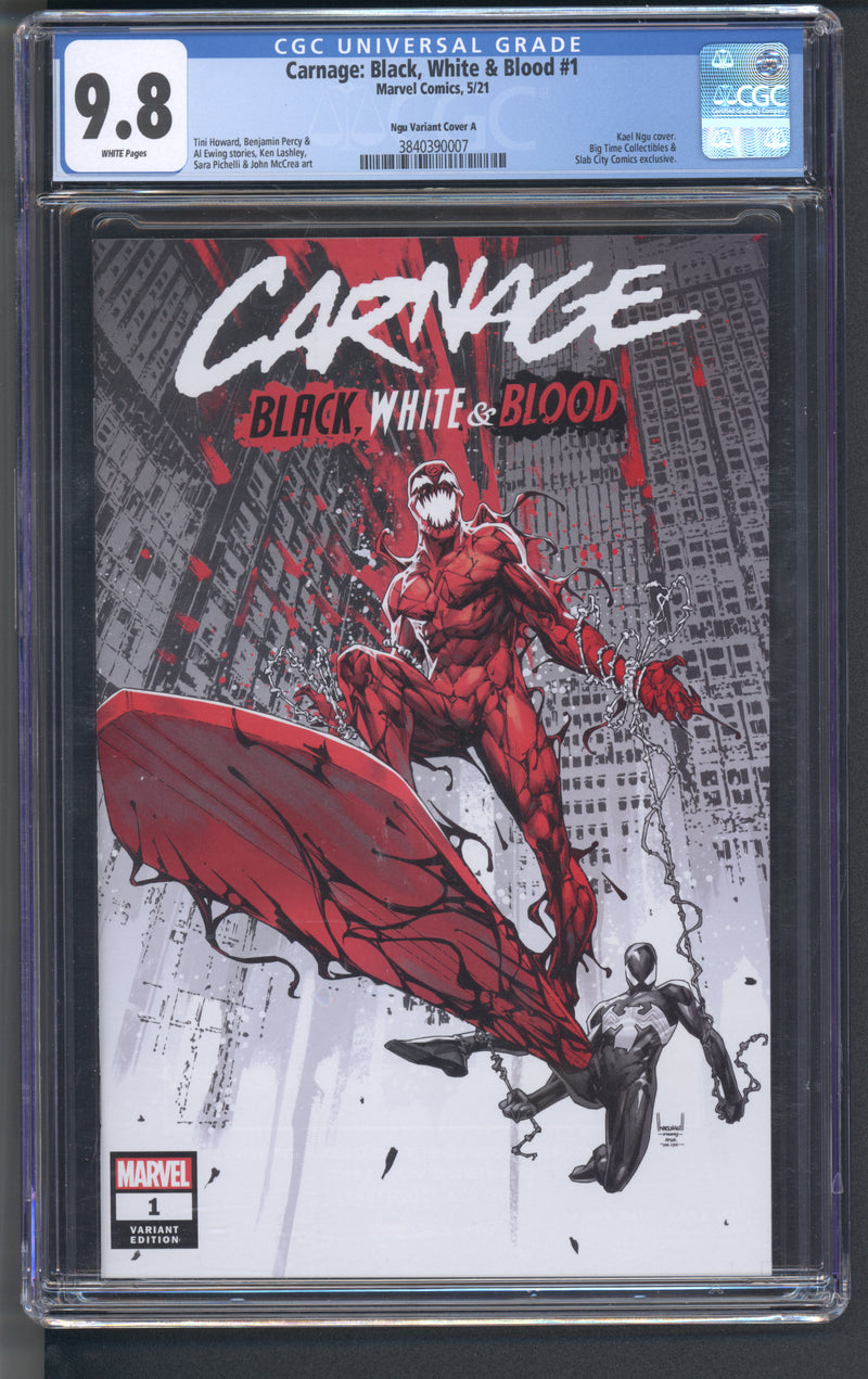 CARNAGE BLACK, WHITE & BLOOD #1 CGC 9.8 NGU TRADE VARIANT COVER A