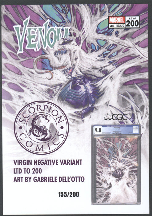 VENOM #35 CGC 9.8 DELL OTTO VIRGIN NEGATIVE EDITION 155/200