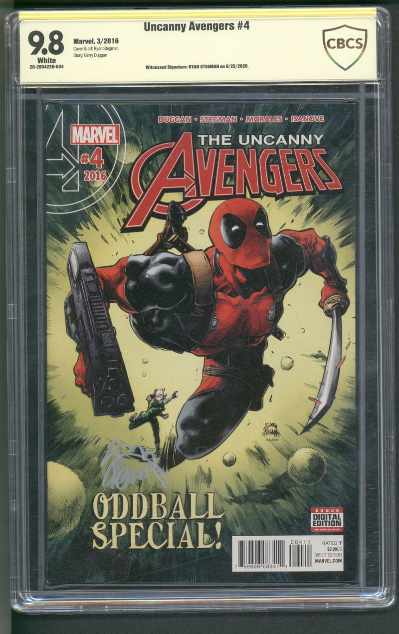 アンキャニー・アベンジャーズ #4 CBCS SS 9.8 ライアン・ステグマン直筆サイン入り