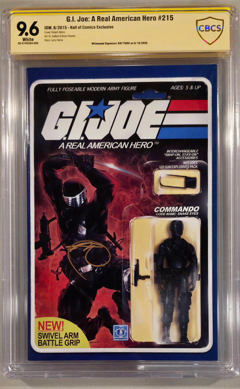 G.I. JOE A REAL AMERICAN HERO #215 CBCS SS 9.6 SIGNED BY RAY PARK SNAKE EYES