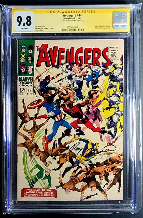AVENGERS #44 CGC SS 9.8 SIGNED BY ROY THOMAS 08/2020 ONLY SIGNED 9.8