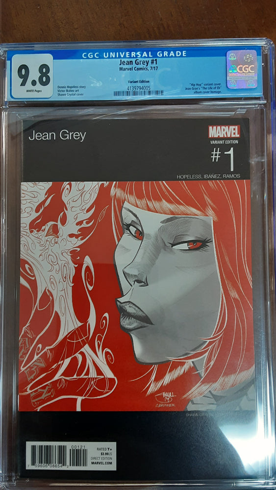 Jean Grey #1B CGC 9.8 Shawn Crystal Marvel Hip-Hop Cover