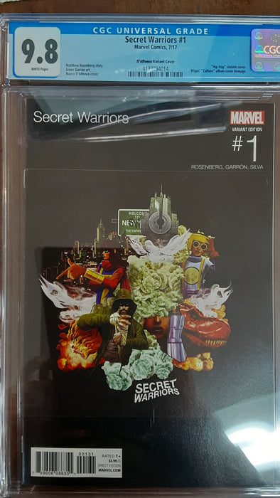 Secret Warriors, Vol. 2 #1C CGC 9.8 Marco DAlfonso Marvel Hip-Hop Cover