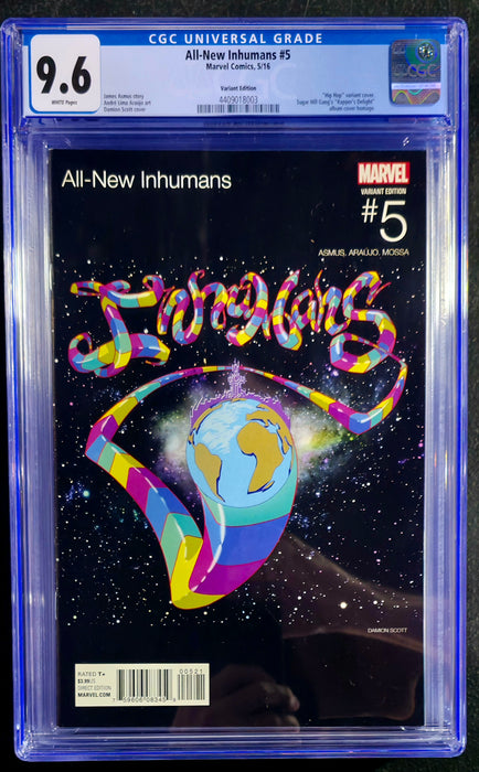 ALL-NEW INHUMANS #5 CGC 9.6 DAMION SCOTT HIP HOP COVER