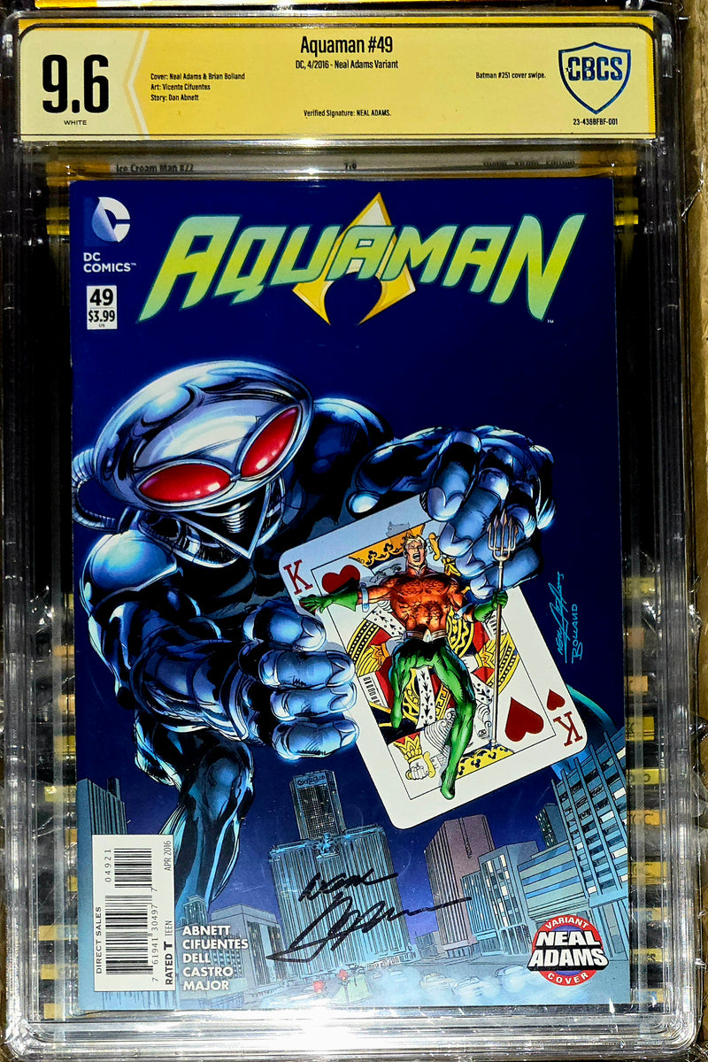 AQUAMAN #49 CBCS SS 9.6 SIGNED BY NEAL ADAMS VARIANT COVER 04/16