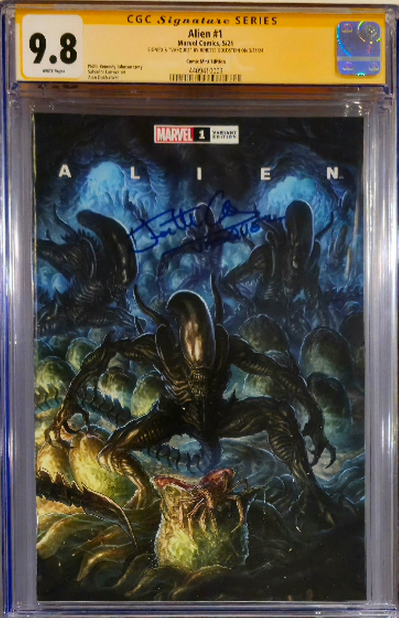 ALIEN #1 CGC SS 9.8 QUAH COVER SIGNED BY " VASQUEZ " FROM THE MOVIE ALIENS QUAH VARIANT