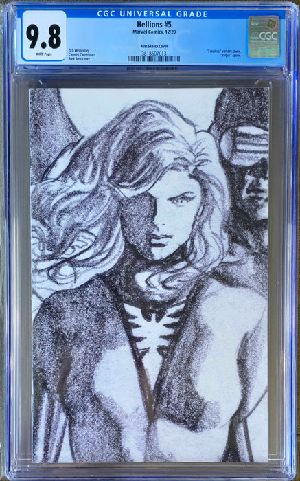 HELLIONS #5 CGC 9.8 ALEX ROSS TIMELESS SKETCH JEAN GREY