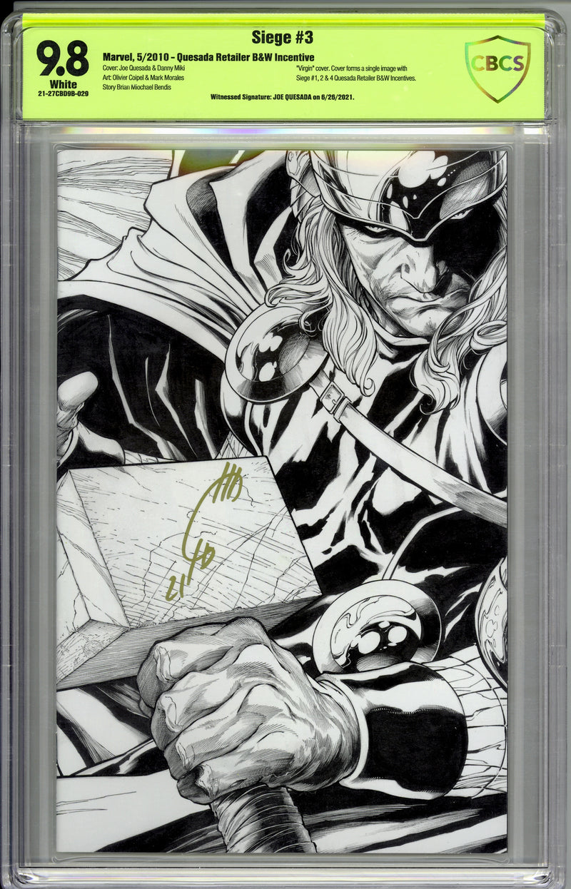 SIEGE #3 CBCS SS 9.8 JOE QUESADAサイン入り 小売店向け白黒インセンティブ版