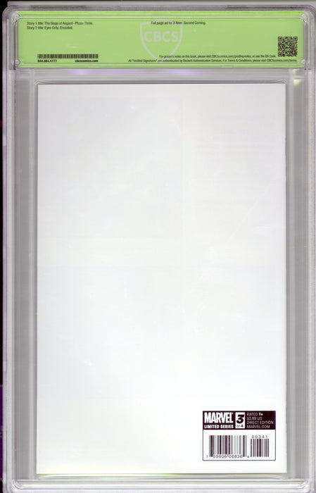 SIEGE #3 CBCS SS 9.8 SIGNED BY JOE QUESADA RETAILER B&W INCENTIVE