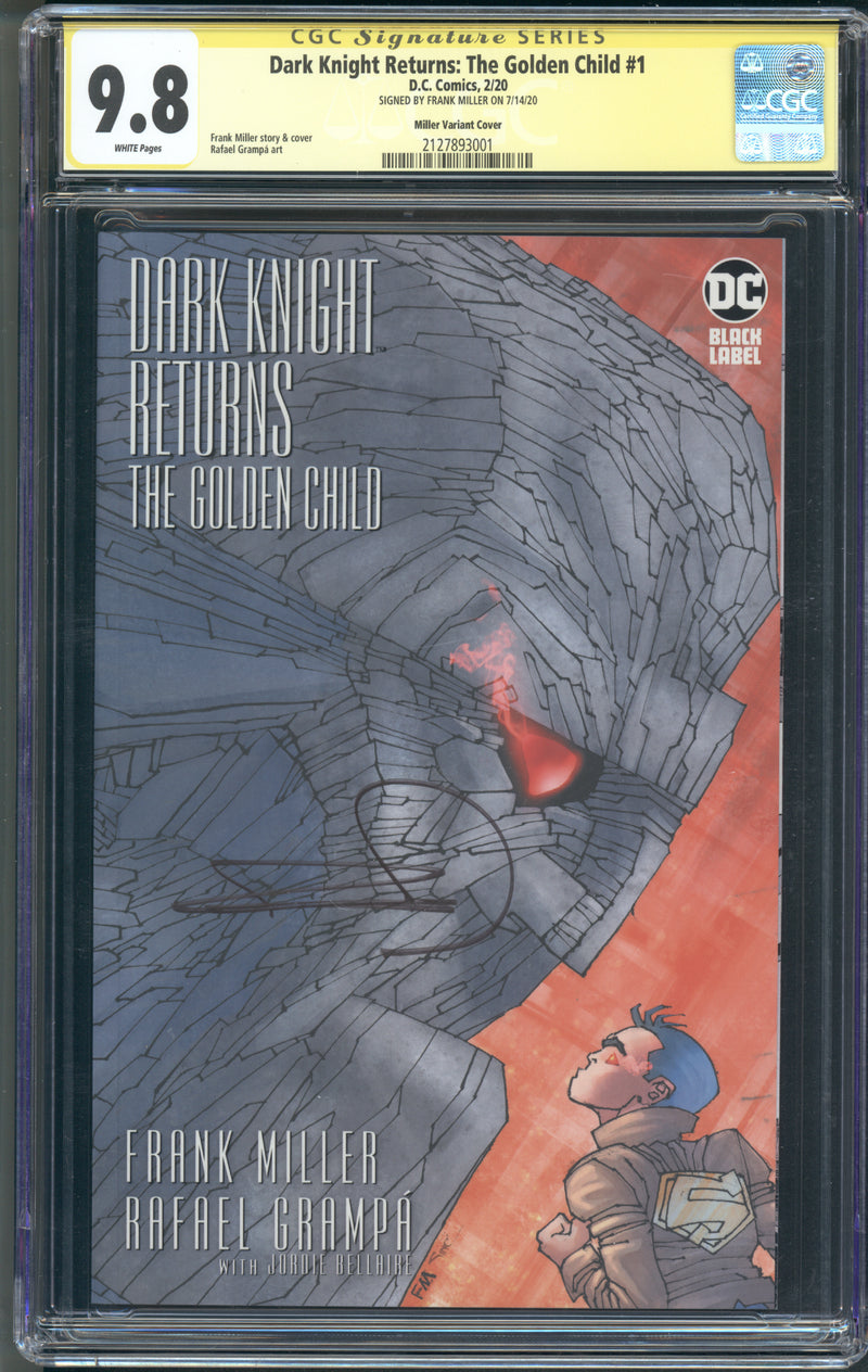 DARK KNIGHT RETURNS THE GOLDEN CHILD #1 CGC SS 9.8 COVER BY AND SIGNED BY FRANK  MILLER 1:100 RATIO