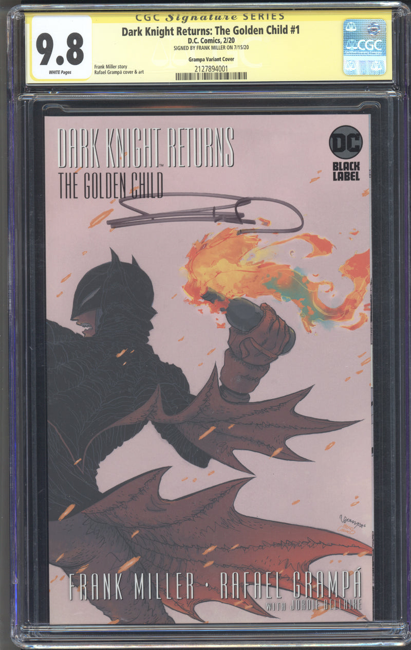 DARK KNIGHT RETURNS THE GOLDEN CHILD #1 CGC SS 9.8 GRAMPA COVER SIGNED BY FRANK MILLER
