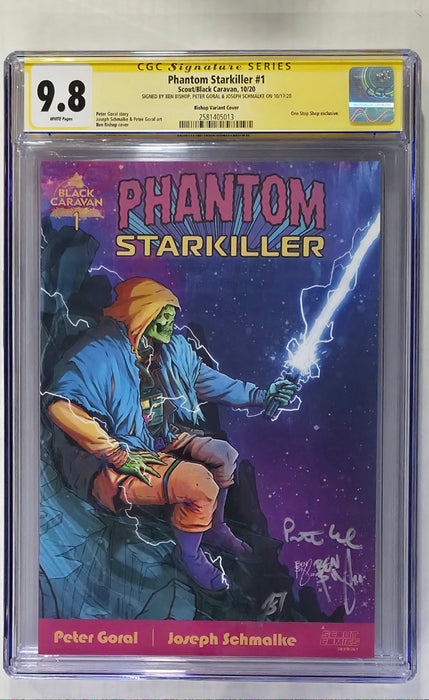 PHANTOM STARKILLER #1 CGC SS 9.8 BISHOP COVER SIGNED BY GORAL, SCHMALKE & BISHOP