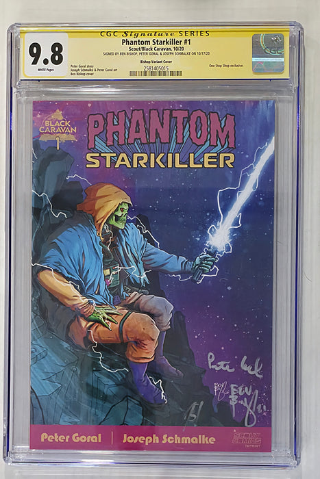 PHANTOM STARKILLER #1 CGC SS 9.8 BISHOP COVER SIGNED BY GORAL, SCHMALKE & BISHOP