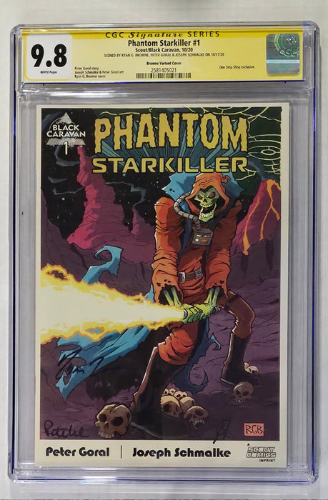 PHANTOM STARKILLER #1 CGC SS 9.8 BROWNE COVER SIGNED BY GORAL, SCHMALKE & BROWNE