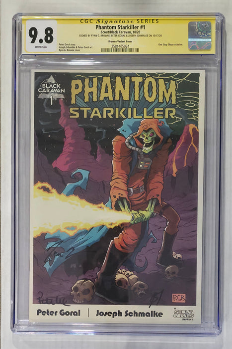 PHANTOM STARKILLER #1 CGC SS 9.8 BROWNE COVER SIGNED BY GORAL, SCHMALKE & BROWNE