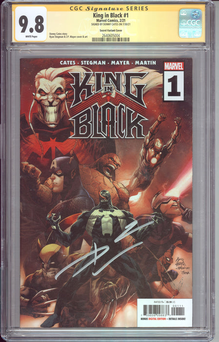 KING IN BLACK #1 CGC SS 9.8 MAYER SECRET COVER CATES SIGNED