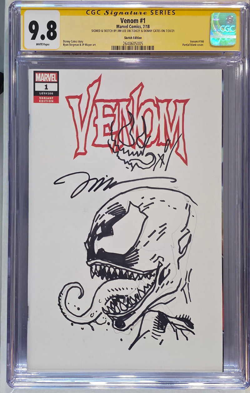 VENOM #1 CGC SS 9.8 JIM LEE DONNY CATESによるスケッチ＆サイン入り