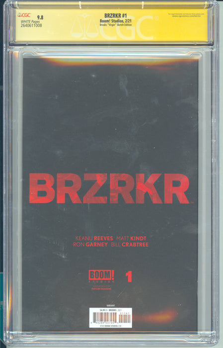 BRZRKR #1 CGC SS 9.8 BROOKS SIGNED INCENTIVE VIRGIN SKETCH 1:500
