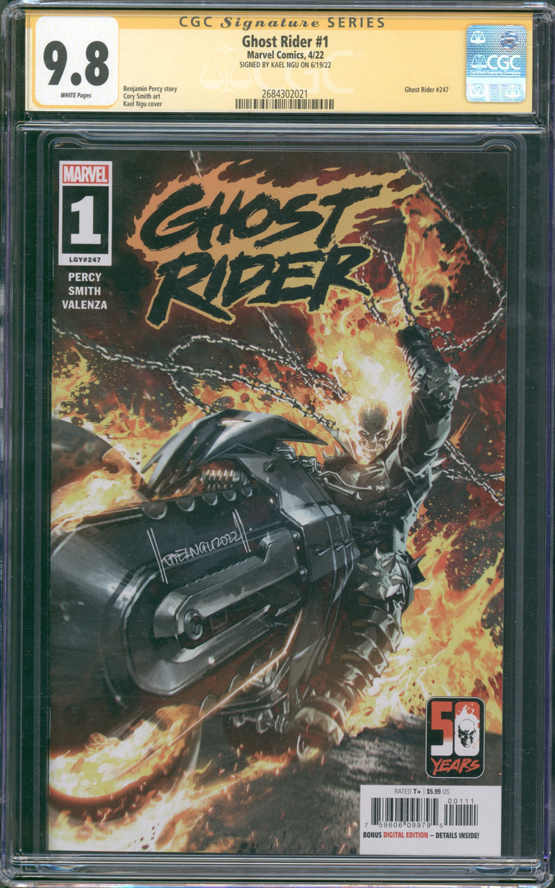 GHOST RIDER #1 CGC SS 9.8 SIGNED BY KAEL NGU ON 6/19/22