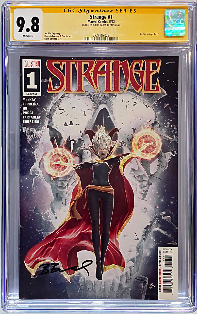 STRANGE #1 CGC SS 9.8 カバー：ビョルン・バレンズ、サイン入り