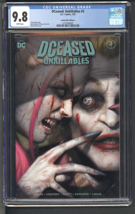 DCEASED UNKILLABLES #3 CGC 9.8 RYAN BROWN TRADE COVER
