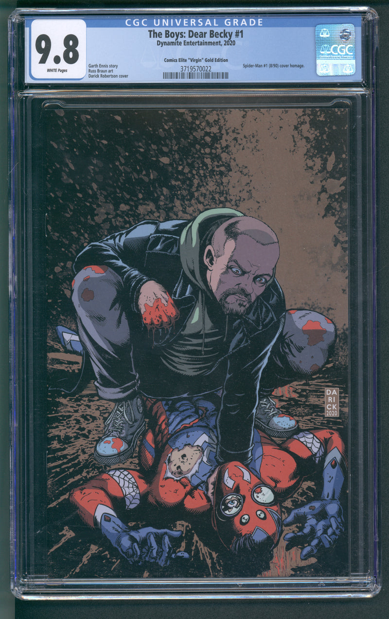 THE BOYS DEAR BECKY #1 CGC 9.8 ROBERTSON SPIDER-MAN HOMAGE GOLD VIRGIN