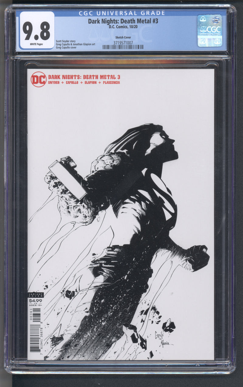 DARK NIGHTS DEATH METAL #3  CGC 9.8 CAPULLO 1:100 RATIO