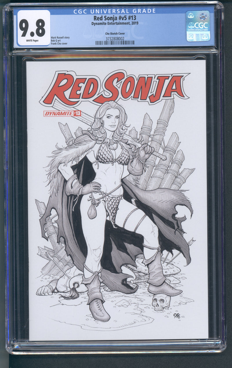 RED SONJA #13 CGC 9.8 FRANK CHO SKETCH COVER