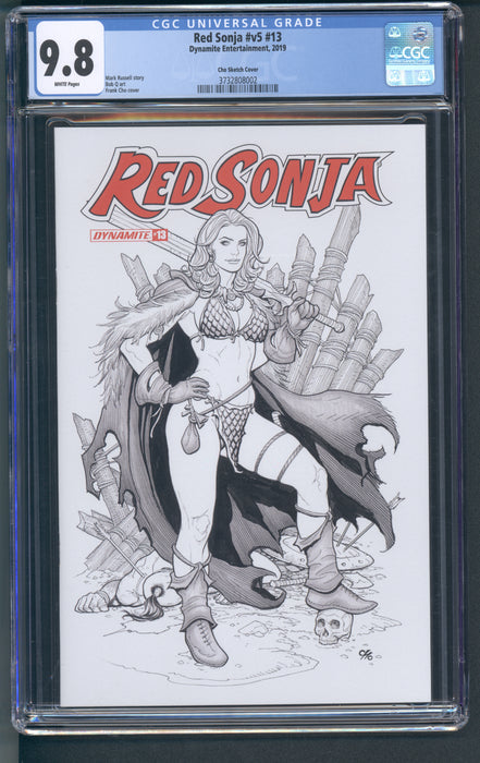 RED SONJA #13 CGC 9.8 FRANK CHO SKETCH COVER