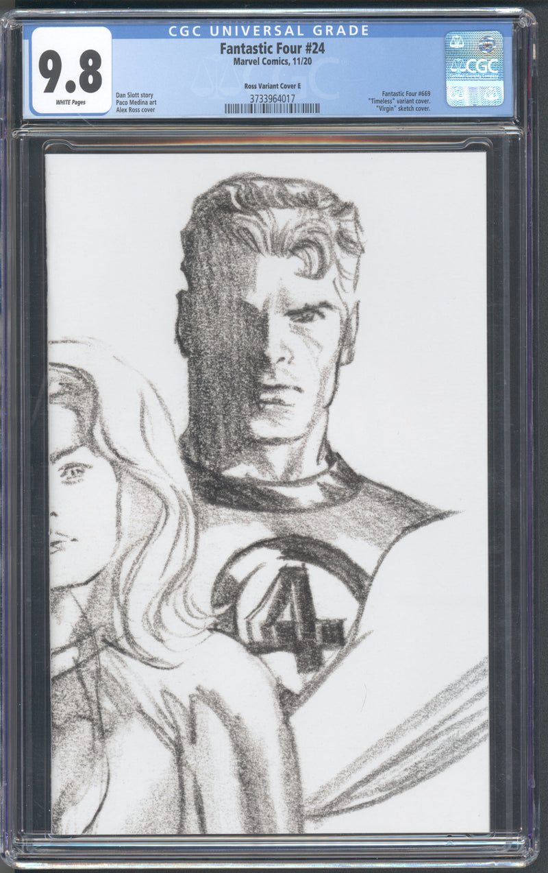 FANTASTIC FOUR #24 CGC 9.8 ROSS TIMELESS COVER E SKETCH MR. FANTASTIC