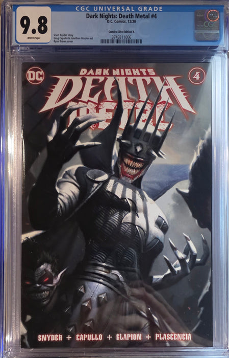 DARK NIGHTS DEATH METAL #4 CGC 9.8 RYAN BROWN TRADE