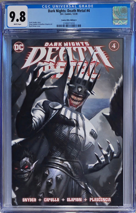 DARK NIGHTS DEATH METAL #4 CGC 9.8 RYAN BROWN TRADE