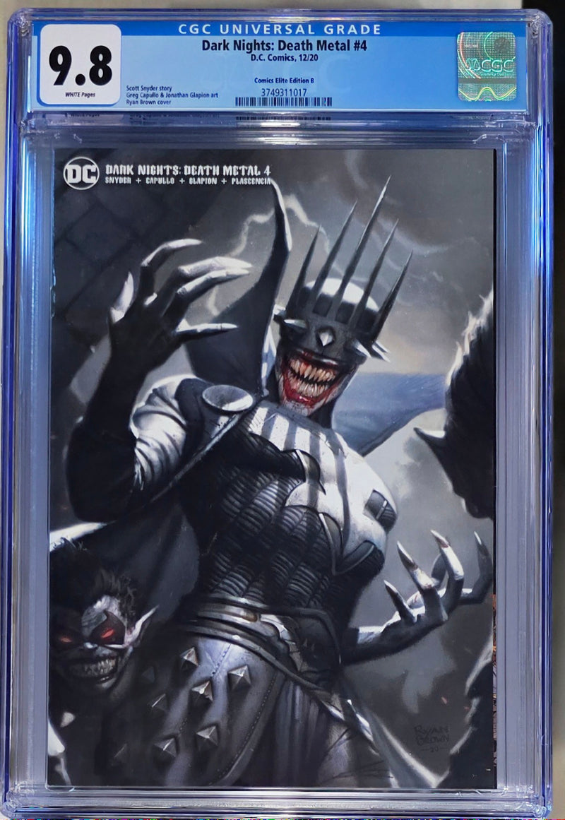 DARK NIGHTS DEATH METAL #4 CGC 9.8 RYAN BROWN MINIMAL TRADE B