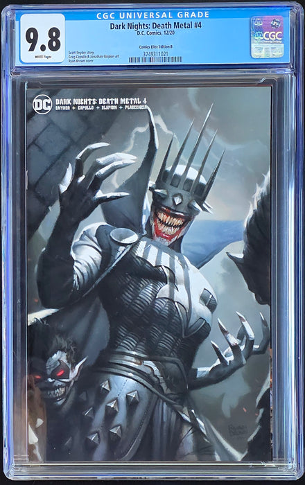 DARK NIGHTS DEATH METAL #4 CGC 9.8 RYAN BROWN MINIMAL TRADE B