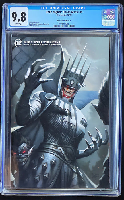 DARK NIGHTS DEATH METAL #4 CGC 9.8 RYAN BROWN MINIMAL TRADE B