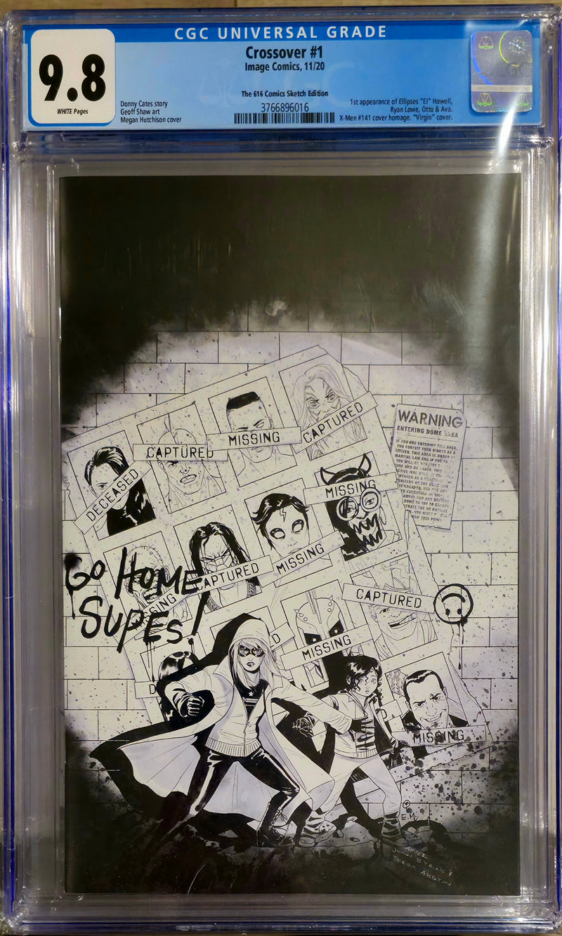 CROSSOVER #1 CGC 9.8 HUTCHINSON SKETCH
